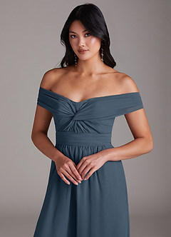 Azazie Lamara Brautjungfernkleider Wandelbar Schulterfrei Chiffon Overall/Jumpsuit Neptunblau image7