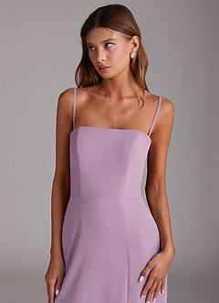 Azazie Wren Robes de demoiselle d'honneur Robe Trapèze en Mousseline de soie Sans bretelles Glycine image6