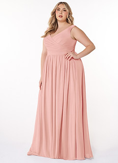 Azazie Keyla Bridesmaid Dresses Rosette A-Line V-Neck Pleated Chiffon Dress image8