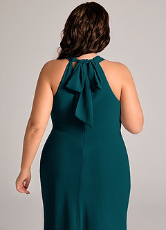 Azazie Doretta Bridesmaid Dresses Pine Mermaid Pleated Chiffon Dress image12