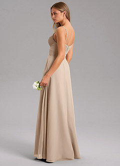Azazie Terese Bridesmaid Dresses Taupe A-Line Pleated Chiffon Dress image5