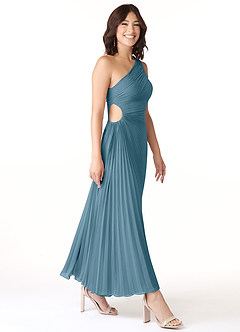 Azazie Kirra Bridesmaid Dresses Bermuda A-Line One Shoulder Chiffon Dress image3