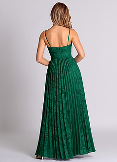 Azazie Mariana Robes de demoiselle d'honneur Robe Trapèze Convertible en Blumen-Burnout Sans bretelles émeraude image8