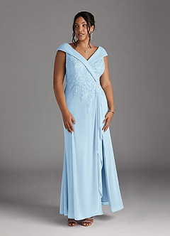 Azazie Calathea Mother of the Bride Dresses Sky Blue A-Line Lace Dress image8