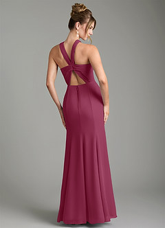 Azazie Rue Bridesmaid Dresses Mulberry A-Line Halter Chiffon Dress image2