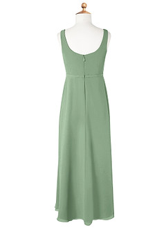 Azazie Renee Junior Matcha A-Line Side Slit Chiffon Dress image6