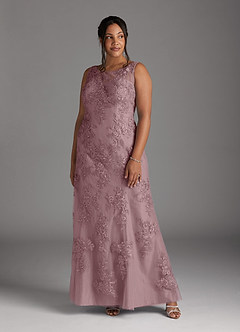 Azazie Whilhelmina Mother of the Bride Dresses Dusty Rose Mermaid Lace Chiffon Dress image10