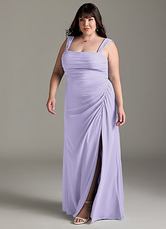 Azazie Jesaphine Abiti da Damigella Abito Tubino in Chiffon Fiocco Lilla image12