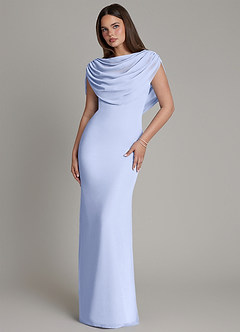 Azazie Hadley Robes de demoiselle d'honneur Robe Sirène en Mousseline de soie Plissée Eis image7