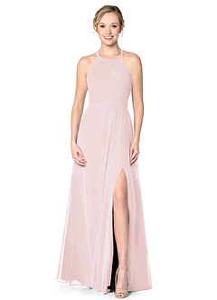 Azazie Ginger Allure Bridesmaid Dresses A-Line Lace Chiffon Floor-Length Dress image1