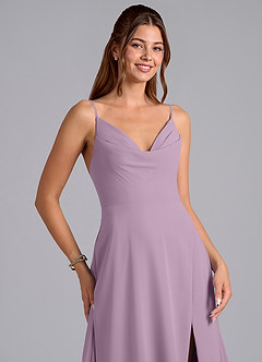 Azazie Sarella Bridesmaid Dresses Wisteria A-Line with Pockets Chiffon Dress image6