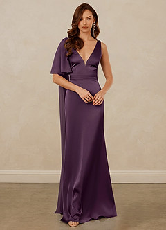 Christian Siriano Bridal for Azazie 1011 Robes de demoiselle d'honneur Robe Sirène en Satin extensible Arc Prune image3