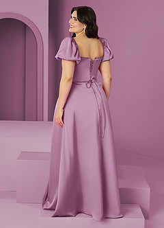 Barbie ♥ Azazie Bridesmaid Dresses Wisteria A-Line Ruched Stretch Satin Dress image11