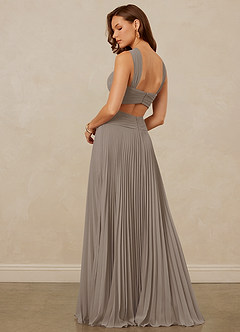 Christian Siriano Bridal for Azazie 1009 Brautjungfernkleider A-Linie Plissee Chiffon Kleid Taupe image3
