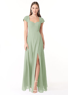 Azazie Hainsly Bridesmaid Dresses Dusty Sage A-Line Sweetheart Neckline Chiffon Dress image1