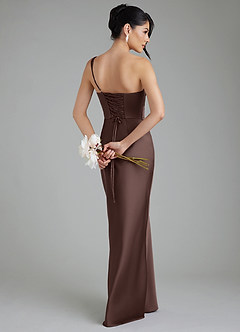 Azazie Sabrina Robes à essayer chez vous Robe Sirène en Satin extensible Corset Bleu Poussiéreux image2