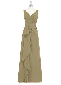 Azazie Julianna Abiti da Damigella Abito A-Line in Chiffon Verde Muschio image6