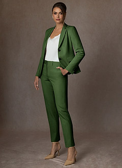 front Whitney Oliva Blazer estruturado com elastano