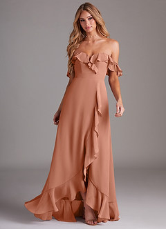 Azazie Lyra Bridesmaid Dresses MAI TAI A-Line Chiffon Convertible Dress image4