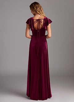 Azazie Bondi Brautjungfernkleider A-Linie Seitliche Cut-Outs Samt Kleid Cabernetrot image6