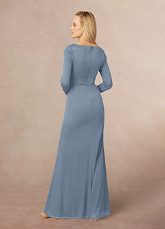 Azazie Risa Mother of the Bride Dresses Twilight Mermaid V-Neck Pleated Mesh Dress image3
