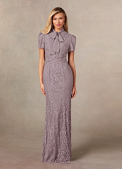 Azazie Carleannia Mother of the Bride Dresses Dusk Mermaid Lace Chiffon Dress image1