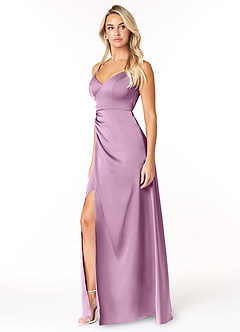 Azazie Marchella Brautjungfernkleider A-Linie Korsett Stretch-Satin Kleid Blauregen image4