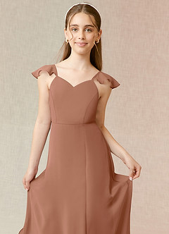 Azazie Everett Junior Bronzer A-Line Chiffon Dress image8