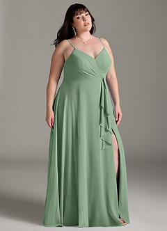Azazie Akita Jurken voor bruidsmeisjes Jurk van Chiffon met A-Lijn Matcha image7