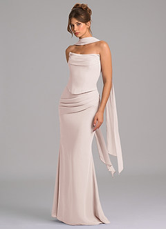 Azazie Sorrel Robes de demoiselle d'honneur Robe Sirène en Mousseline de soie Corset Rose Pétale image5