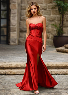 Moondust Red Corset Prom Dress image3