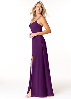 Azazie Moira Robes de demoiselle d'honneur Robe Trapèze en Mousseline de soie Décolleté Grain De Raisin image3