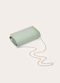 front Matching Color Matte Satin Block Heel Sandals & Envelope Clutch Set