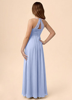 Azazie Ginny Junior Linia A Pofałdowany Szyfon Długość podłogi Młodsza druhna Sukienka image2