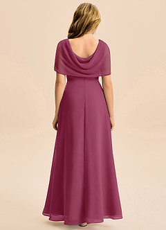 Azazie Emma Junior Robe Trapèze en Mousseline de soie Plissée Mûre image2