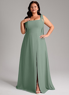 Azazie Debra Bridesmaid Dresses Silver Sage A-Line with Pockets Chiffon Convertible Dress image10