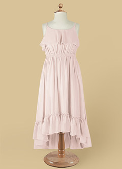 Azazie Karmen Flower Girl Dresses Rose Petal A-Line Ruched Chiffon Dress image9