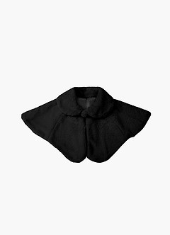 front Flower Girl Faux Fur Collared Cape
