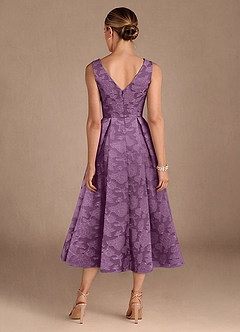 Azazie Fulton Abiti per la Madre della Sposa Abito A-Line in Burnout Floreale Plissettato Glicine image3