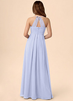 Azazie Ginny Junior Linia A Pofałdowany Szyfon Długość podłogi Młodsza druhna Sukienka image4