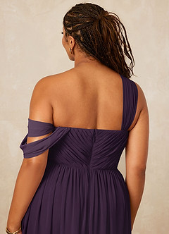 Christian Siriano Bridal for Azazie 1014 Bridesmaid Dresses Plum A-Line Off the Shoulder Chiffon Dress image16