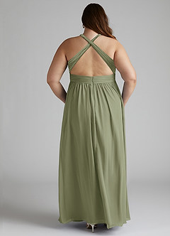 Azazie Ashia Bridesmaid Dresses Pistachio A-Line Pleated Chiffon Dress image11