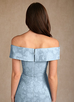 Azazie Medford Mother of the Bride Dresses Sky Blue A-Line Off the Shoulder Floral Burnout Dress image8