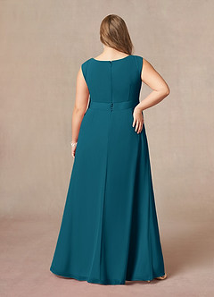 Azazie Bettina Mother of the Bride Dresses Ink Blue A-Line Lace Chiffon Dress image7