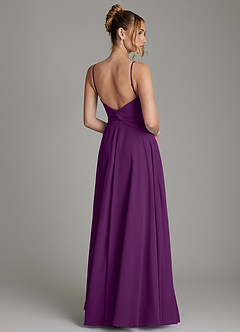 Azazie Elita Bridesmaid Dresses Grape A-Line Pleated Chiffon Dress image7