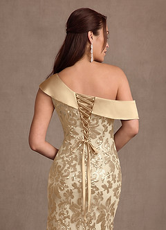 Azazie Colbie vestidos de madre de la novia Vestido Champán de Lentejuelas de Corte Recto image6