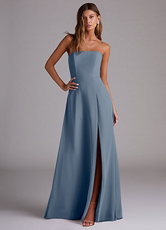 Azazie Wren Bridesmaid Dresses Twilight A-Line Side Slit Chiffon Convertible Dress image3