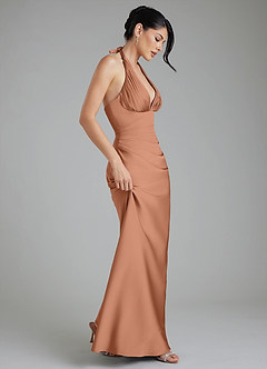 Azazie Torrance Brautjungfernkleider Meerjungfrau-Linie Korsett Stretch-Satin Kleid Bronzer image7