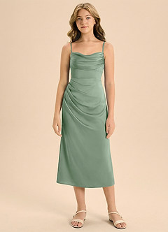 Azazie Mai Junior Klä av Tubklänning i Stretch Satin Plisserad image3