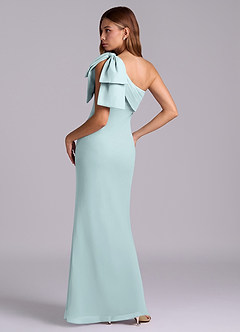 Azazie Yuanna Bridesmaid Dresses Mist Mermaid One Shoulder Chiffon Dress image6